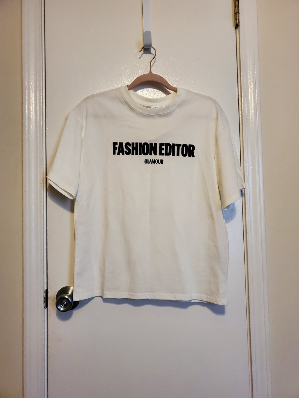 H&M Glamour Fashion Editor White Graphic Tee - Women's Top
